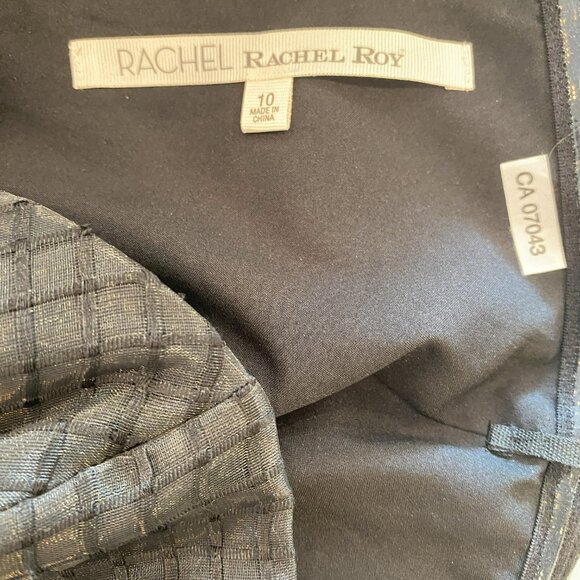 Rachel Roy - Sleeveless, Structured Top, Black w/ Textured Overlay, Size10 - Picture 9 of 11